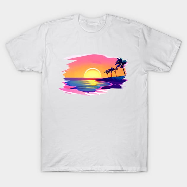 Stunning Tropical Beach Sunset T-Shirt by CBV